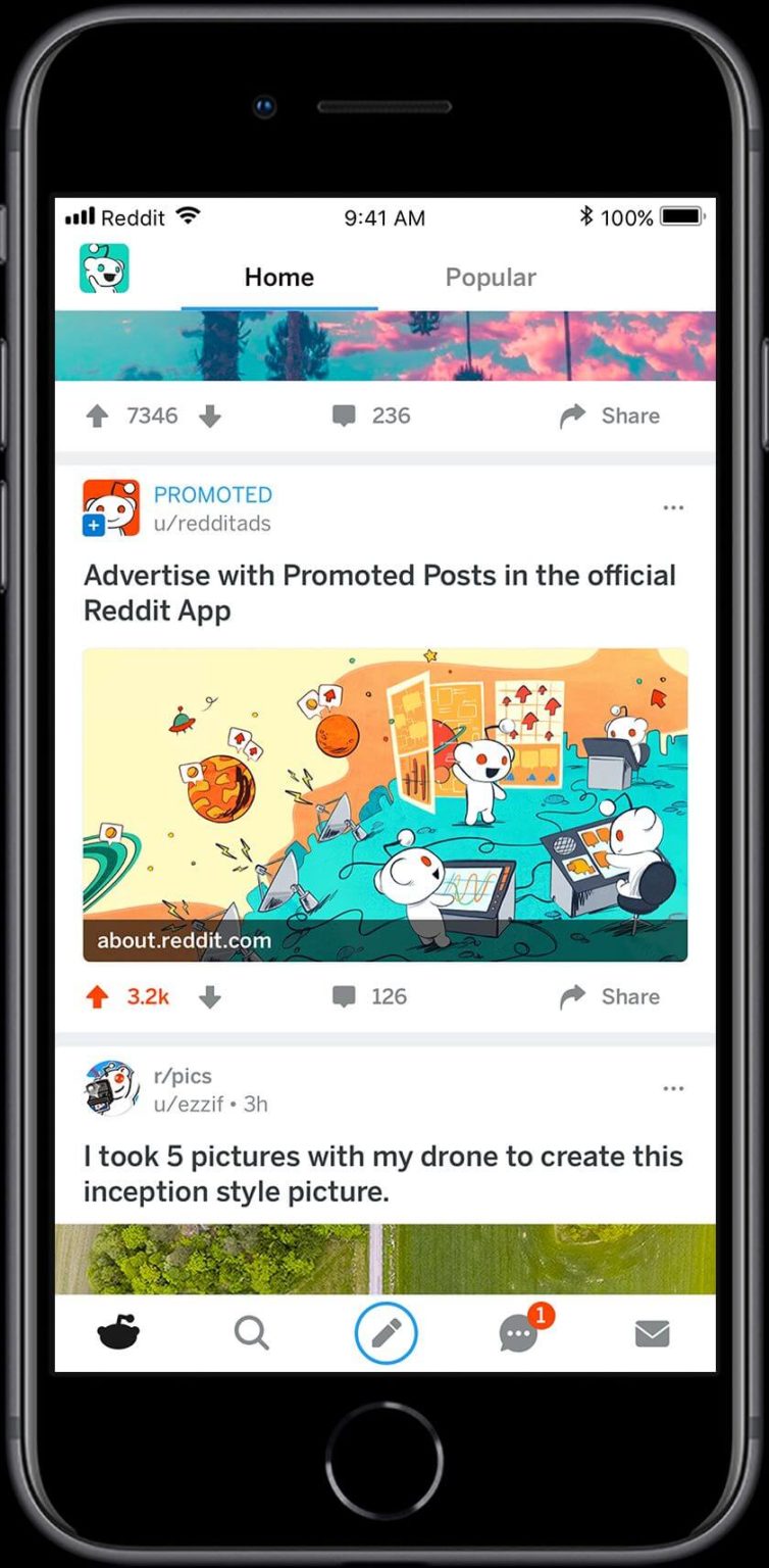 example of a Reddit feed ad