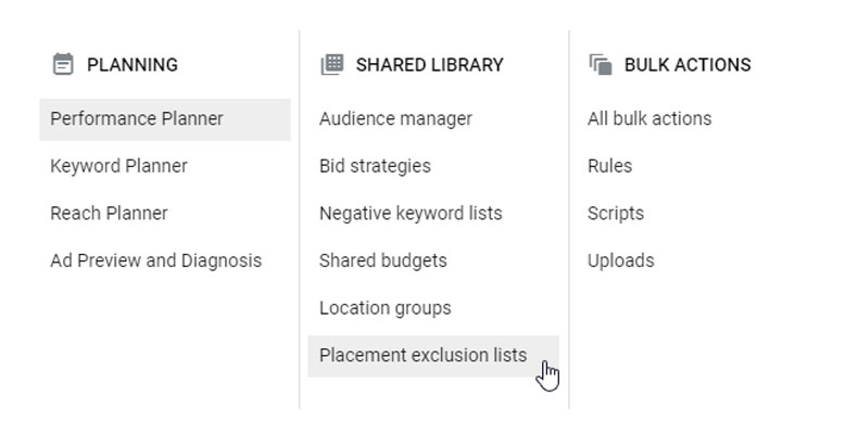 exclusion list step 1