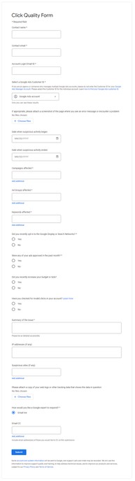 google ads refund form